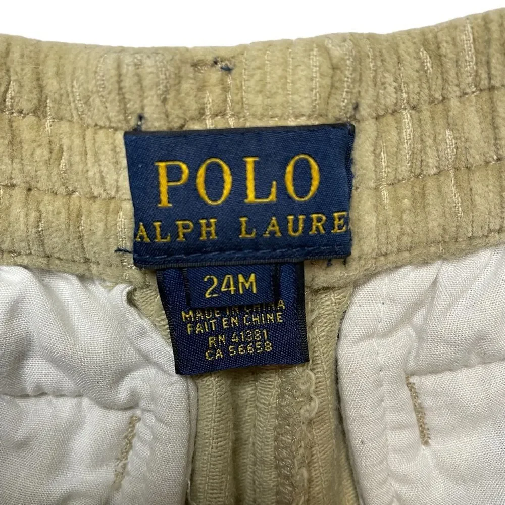 Polo Ralph Lauren Boys Corduroy Tan Pants Trousers Size 24 Months